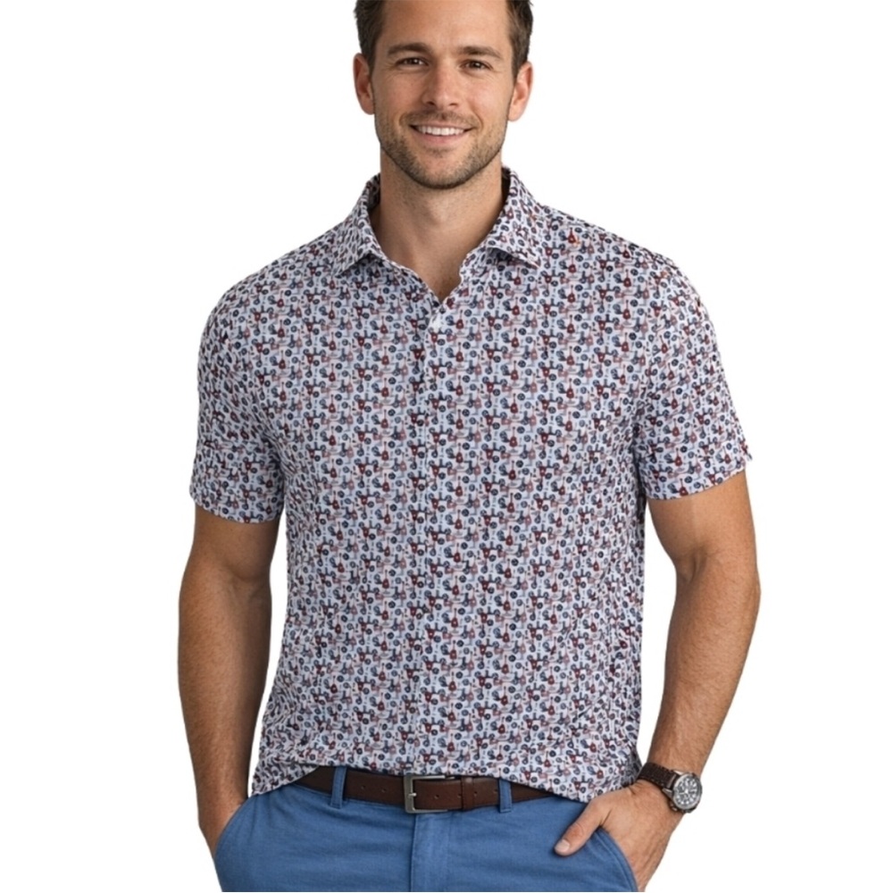 Rhoback XXL Performance Polo Golf Shirt 0233 Nashvegas Nashville Geometric men
